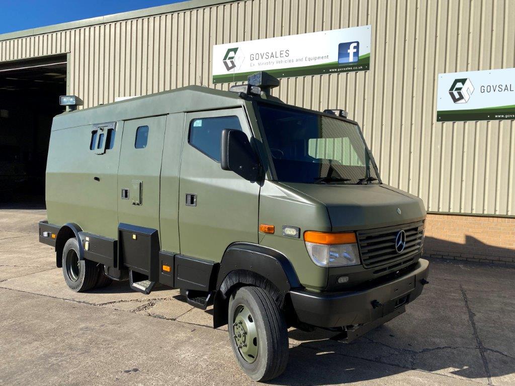Armoured Mercedes Vario 818D 4x2 Escort Vehicle  - Govsales of mod surplus ex army trucks, ex army land rovers and other military vehicles for sale